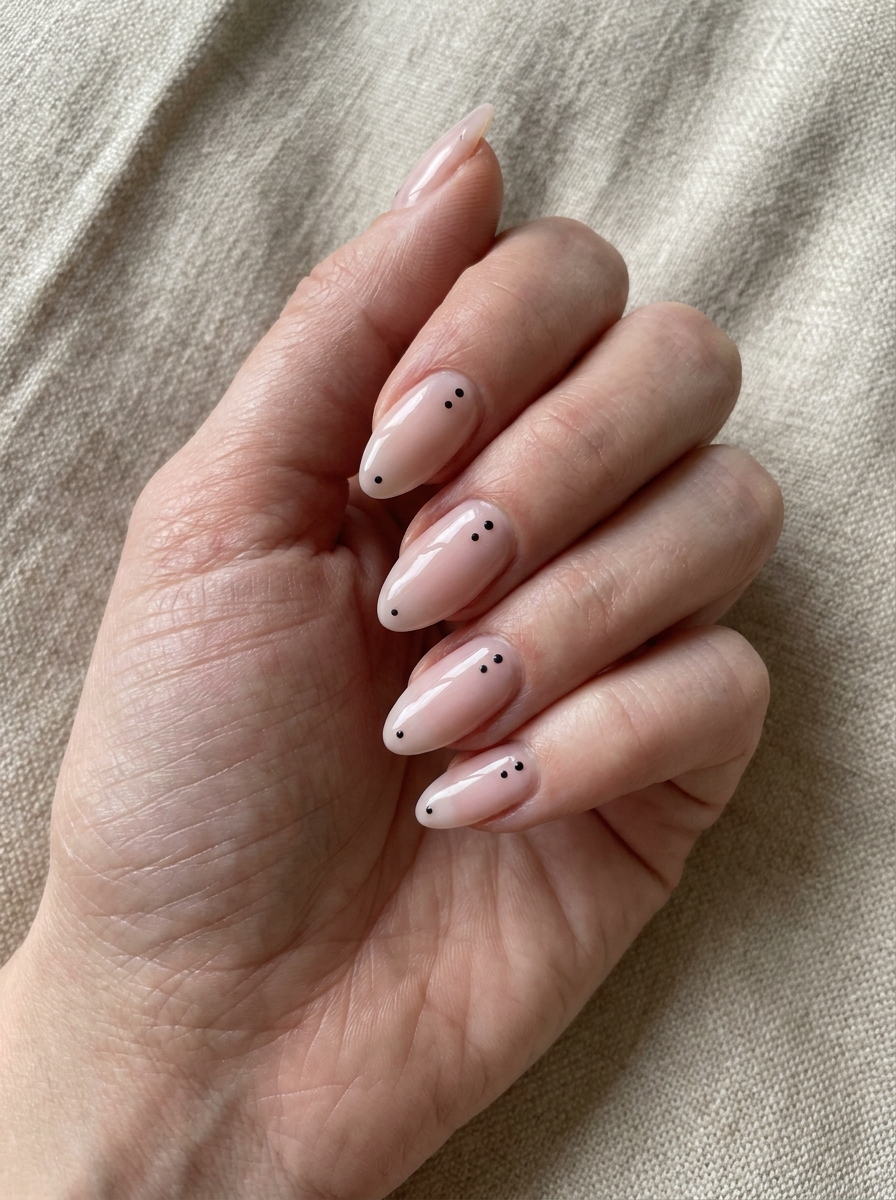 Minimal Dot Accent Nails als Nägel Inspiration Sommer Schlicht Inspiration 2026